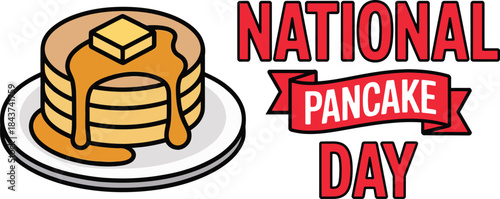 National Pancake Day Breakfast Food Illustration Design Art