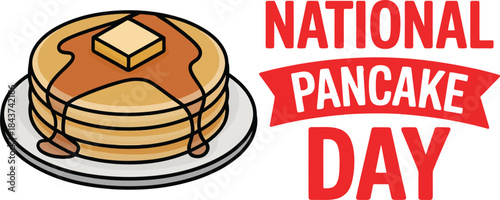 National Pancake Day Breakfast Food Illustration Design Art