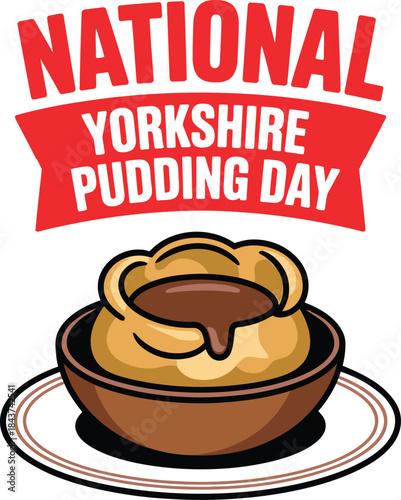 National Yorkshire Pudding Day Food Illustration Cartoon Design