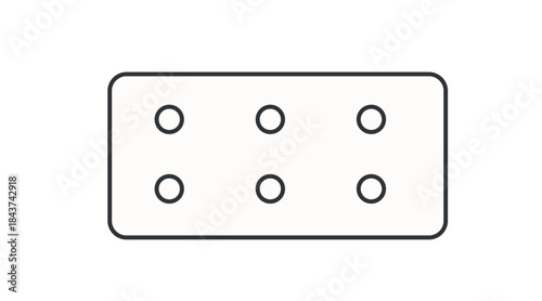 Minimalist black and white vector icon of a pill tablet, designed for medical, pharmaceutical, and healthcare projects. Perfect for apps, websites, infographics, packaging, and educational materials. 