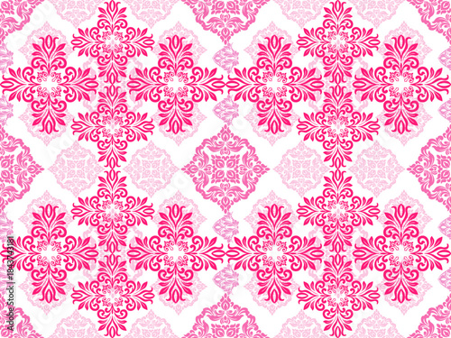 Classic Damask Seamless
Pattern - Vector Illustration for Elegant Textile
Design,Damask,Jacquard loom, Brocade, Satin weave,ethnic, geometric, textile, fabric, motif, retro, 