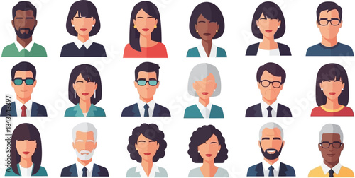 Diverse group of people with different faces and expressions