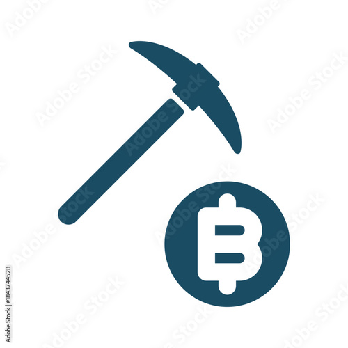 Digital coin, crypto mining icon svg cut file. Isolated vector illustration.