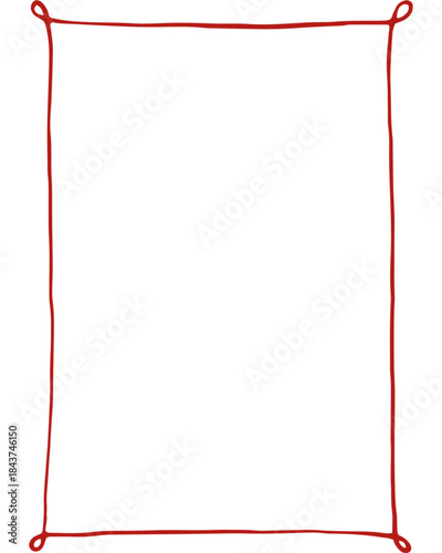 Isolated red ribbon frame design featuring a metallic wire line and electrical cable illustration with a heart symbol for Christmas