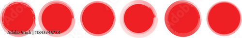set of Grunge red circles brush set. grunge round shapes. Paint brush stamp collection.
