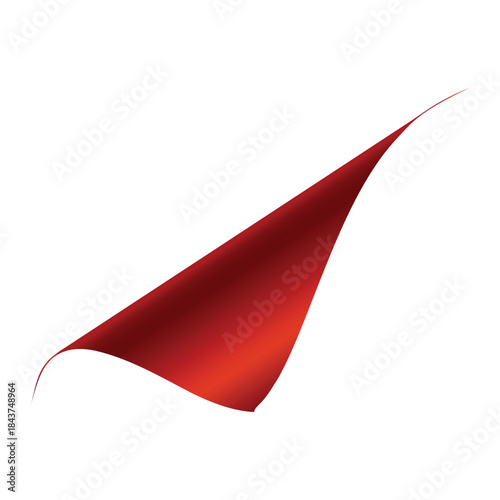 Red corner page curl or sheet turning