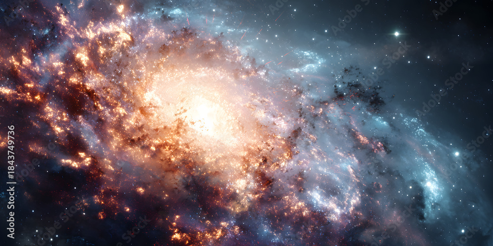 Fototapeta premium Supernova explosion galaxies stellar phenomenon minimalist