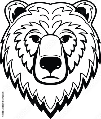 bear face logo icon silhouette vector illustration
