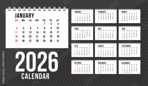 2026 monthly calendar featuring clean layouts, a modern minimal design, a complete yearly overview, and a professional planning format ideal for both office and personal scheduling.