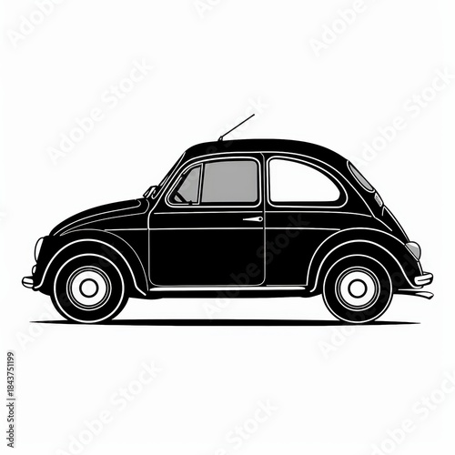 Minimalist classic car line illustration