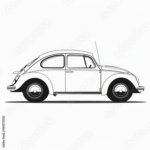 Minimalist classic car line illustration