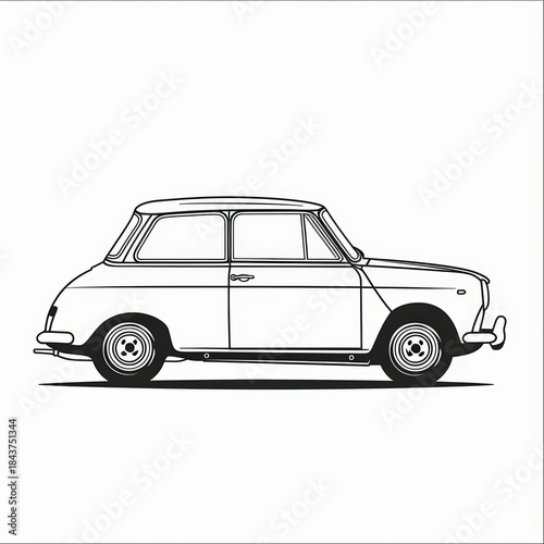 Minimalist classic car line illustration