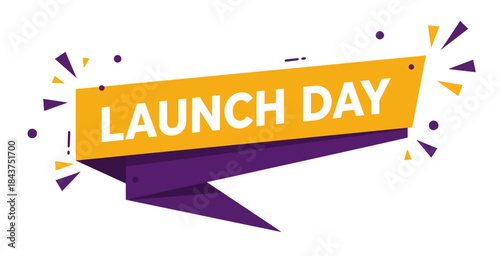 Celebrate Launch Day Exciting New Product Release Banner with Confetti and Rays Perfect for Marketing and Promotions startup