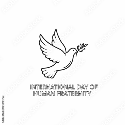 outline vector international day of human fraternity