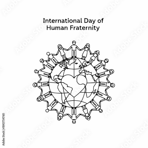 outline vector international day of human fraternity