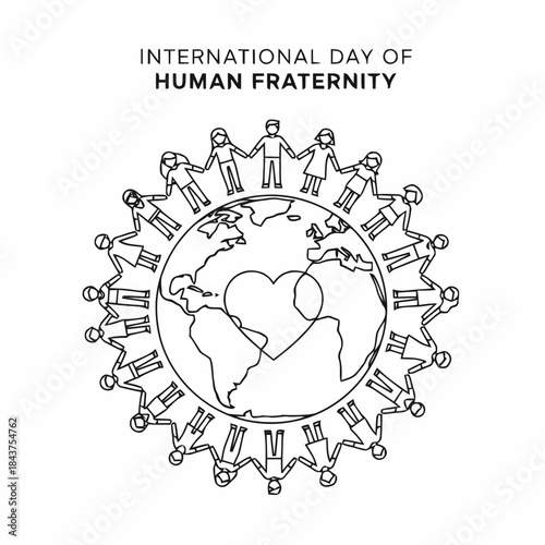 outline vector international day of human fraternity