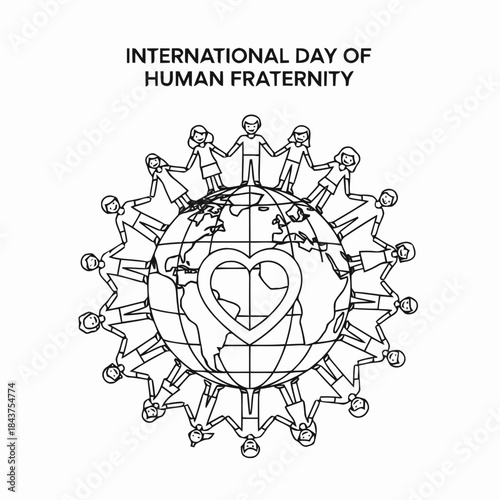 outline vector international day of human fraternity