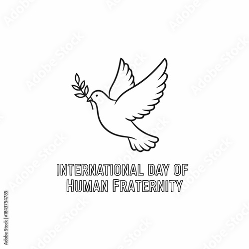 outline vector international day of human fraternity