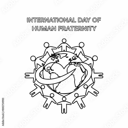 outline vector international day of human fraternity
