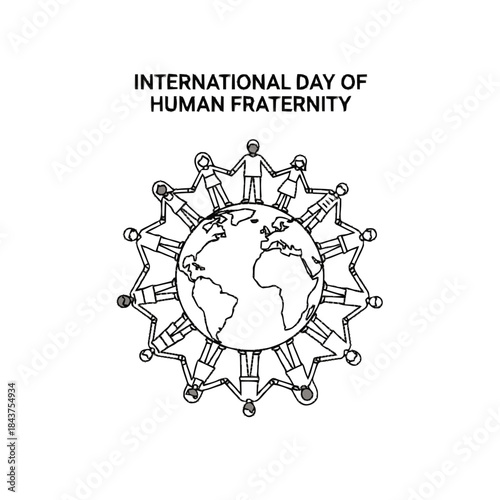 outline vector international day of human fraternity