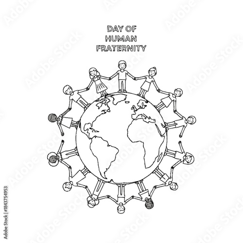 outline vector international day of human fraternity