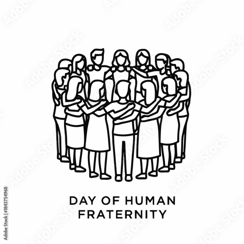 outline vector international day of human fraternity