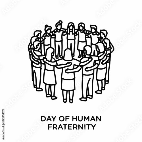 outline vector international day of human fraternity