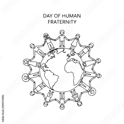 outline vector international day of human fraternity