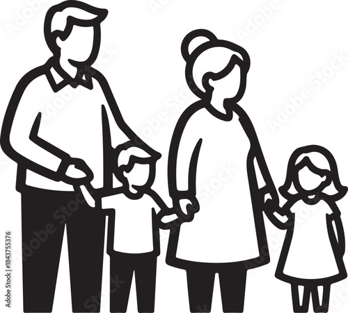 Happy Family Silhouette with Parents and Children
Parents and Kids Playing Together – Family Concept Silhouette
Loving Family Bonding Moment in Silhouette Style