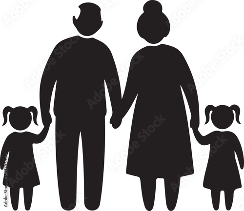 Happy Family Silhouette with Parents and Children
Parents and Kids Playing Together – Family Concept Silhouette
Loving Family Bonding Moment in Silhouette Style