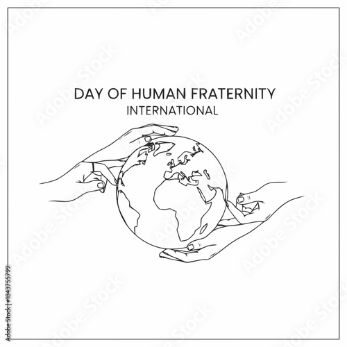 outline vector international day of human fraternity