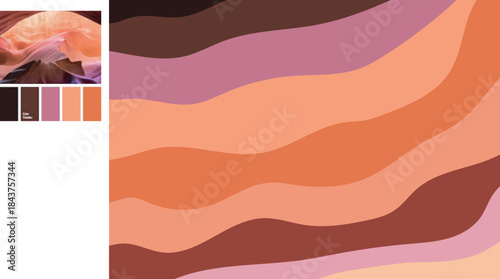 Abstract Flowing Layers of Warm Earthy Colors Like a Beautiful Sunset Painting