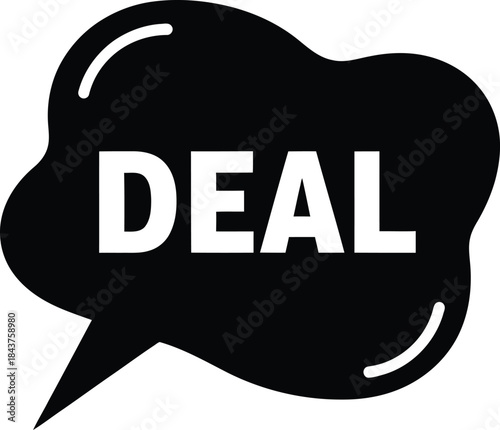 Speech bubble with deal text