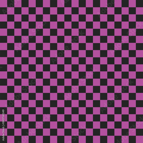 Checkerboard Pattern: A repeating pattern of black and purple squares creates a visually stimulating and abstract design. 
