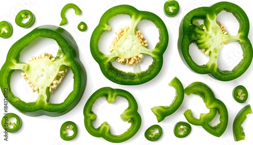 Green bell pepper slices