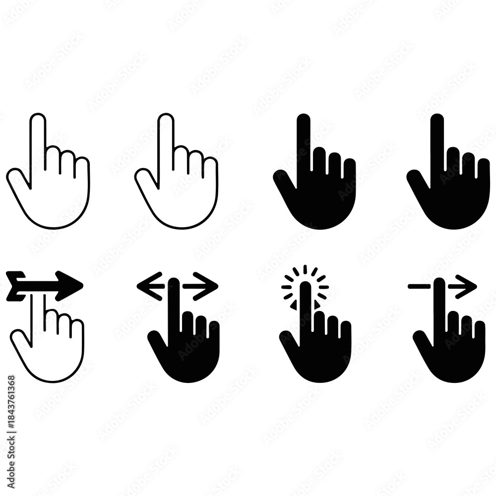 Obraz premium Digital touch gesture Vector icon