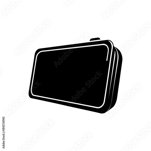 A minimalist black evening clutch purse icon for fashion and luxury design
