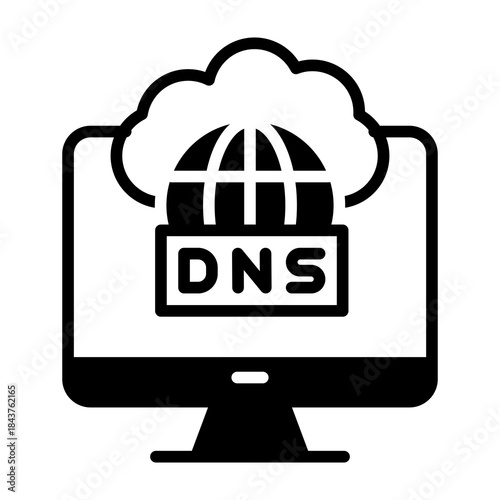 Dns Icon Mixed Style Vector Illustration