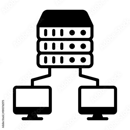Proxy Server Icon Mixed Style Vector Illustration