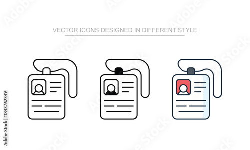 Name Badge vector icon stock isolated on white sheet