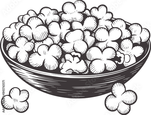 Black and white bowl filled with clover shaped puffs