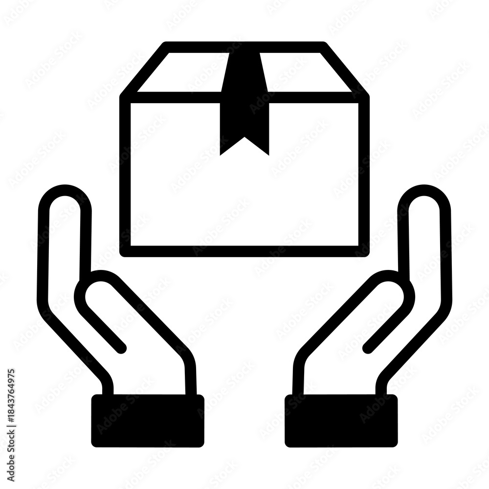 Obraz premium Handle With Care Icon Mixed Style Vector Illustration