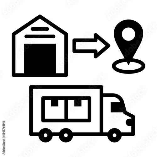 Cross Docking Icon Mixed Style Vector Illustration