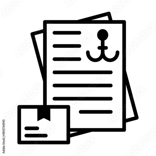 Bill Of Lading Icon Mixed Style Vector Illustration