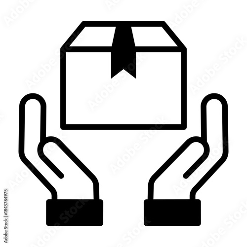 Handle With Care Icon Mixed Style Vector Illustration