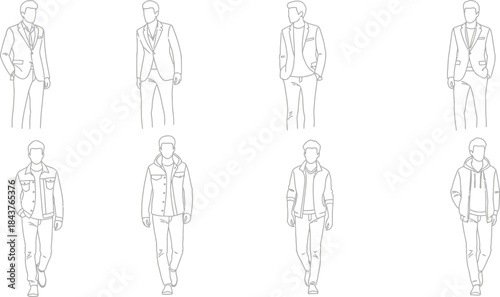  vector illustration of a man and woman, group of people, silhouette of peoples