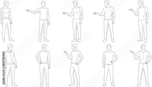  vector illustration of a man and woman, group of people, silhouette of peoples