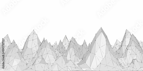 Abstract polygonal landscape a minimalist rendering of mountain peaks