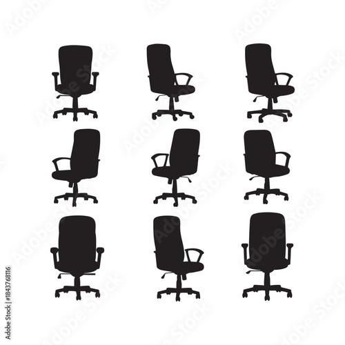Office Chairs Silhouettes Collection,Office Chair Silhouettes,Vector Office Chairs Silhouettes,Workplace Chair Silhouettes,office chair vector