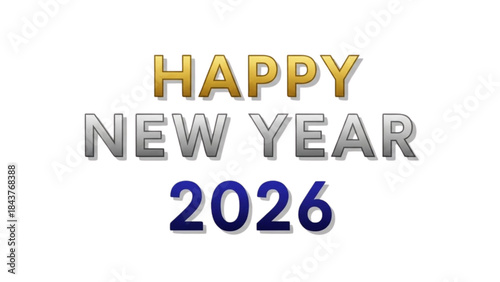 Happy New Year 2026 greeting card illustration for the New Year celebration.